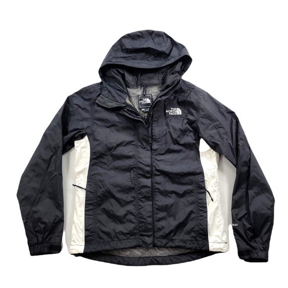 The North Face HyVent Jacket Womens‎ XS Black White Nylon Rain Wind Storm - Picture 1 of 15